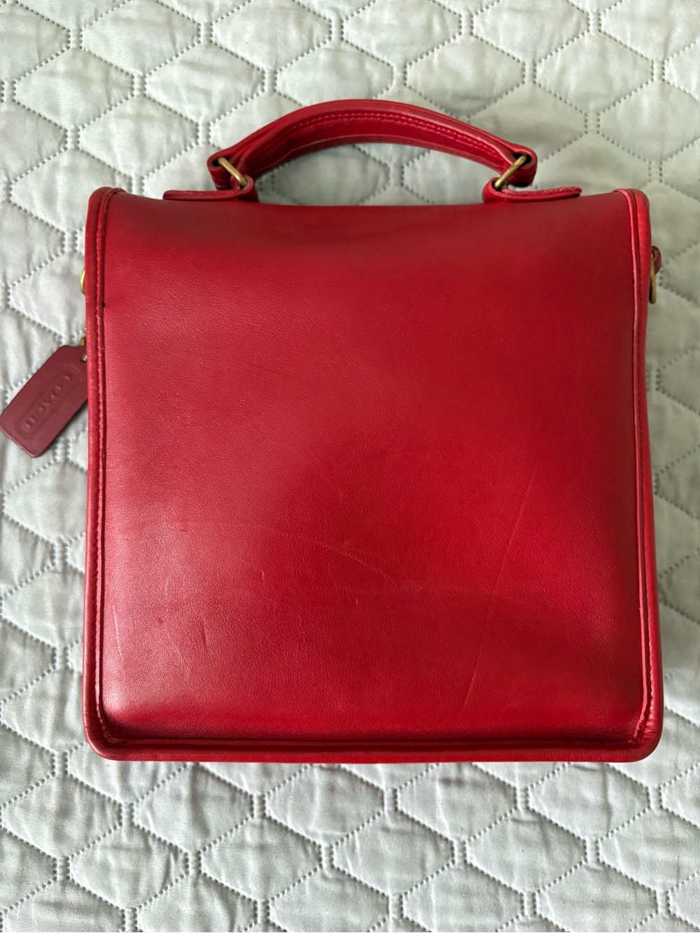 Coach Red Leather Crossbody Satchel - Picture 3 of 13